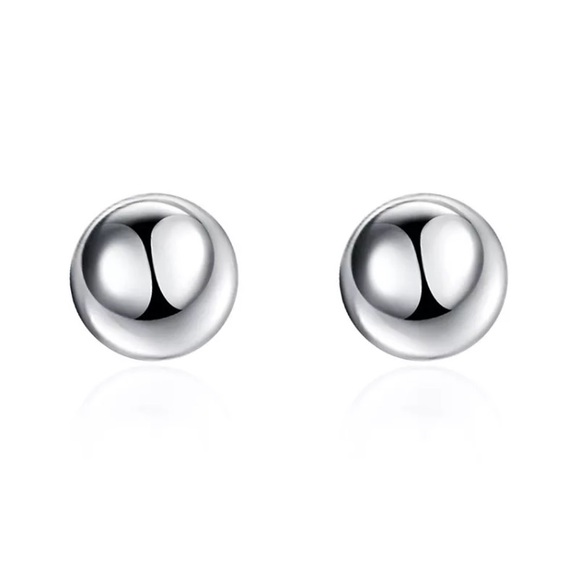 💗 Silver Bead Ball Stud Earrings 8mm NEW - Picture 3 of 11